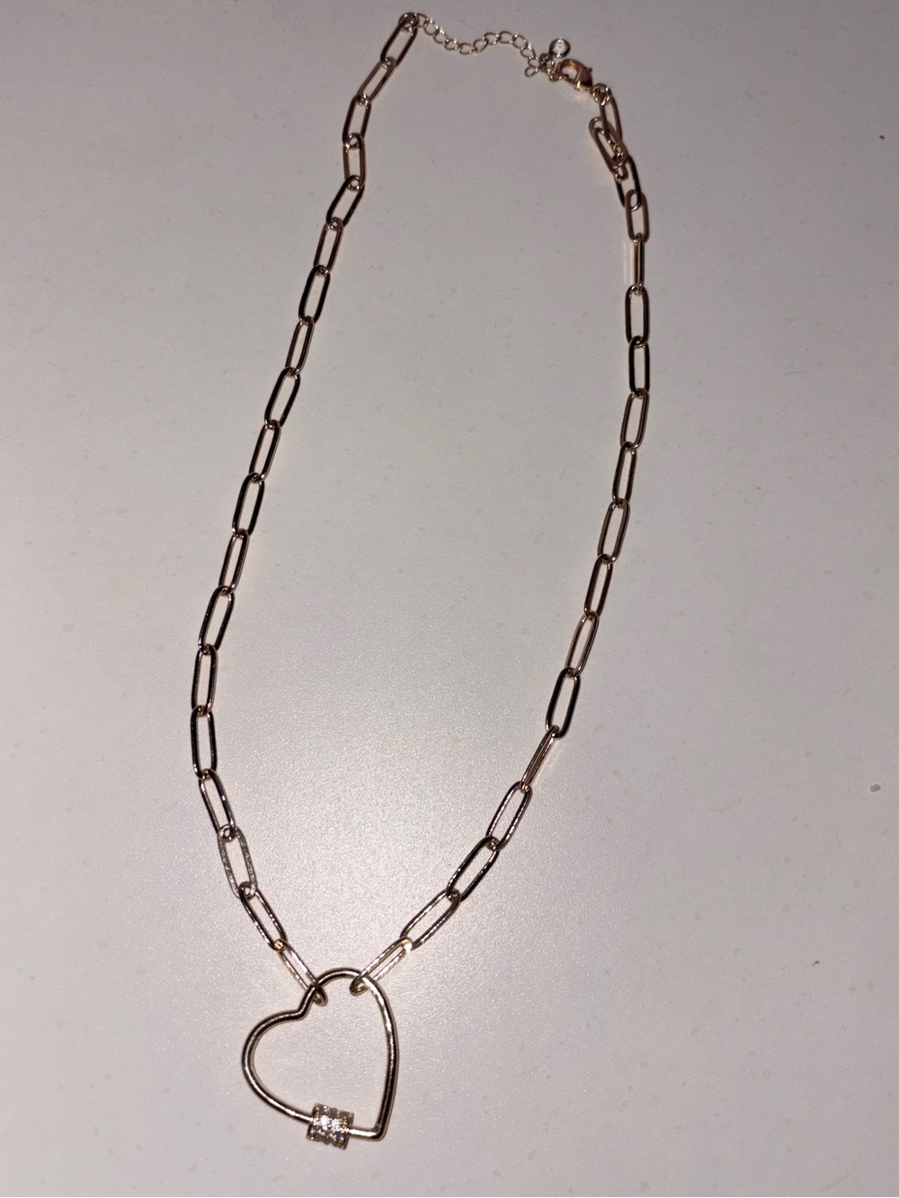 Gold Heart Link Necklace - Elegant Women's Jewelry